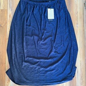 Elegant Navy Blue Eyelet Skirt